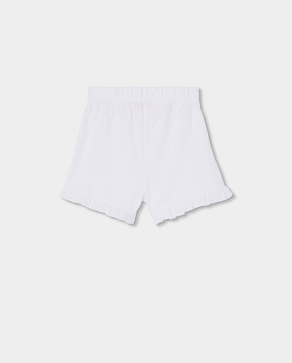 Shorts de Malha com Folhos Infantil Boboli Branco / Branco-2