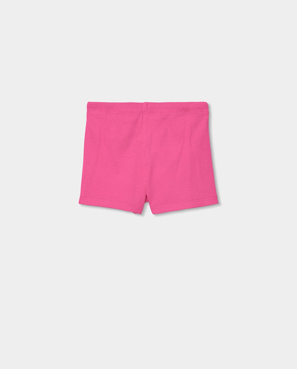 Short Canelado Infantil Rosa-pastilha-2
