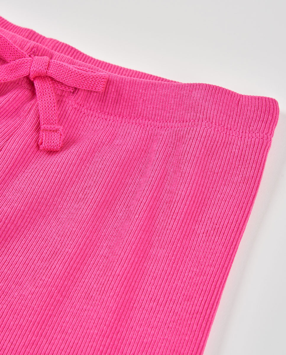 Short Canelado Infantil Rosa-pastilha-3