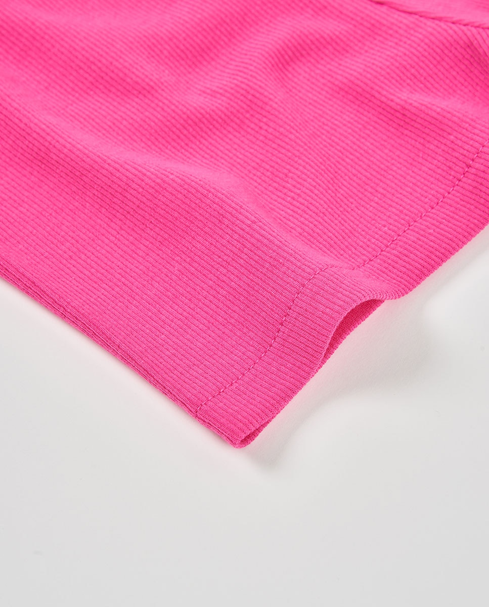 Short Canelado Infantil Rosa-pastilha-4