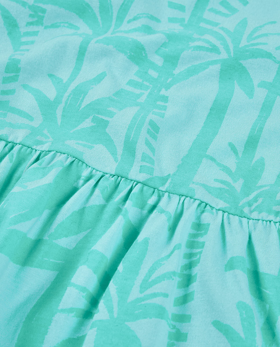 Vestido de Malha Infantil Verde-azulado-4