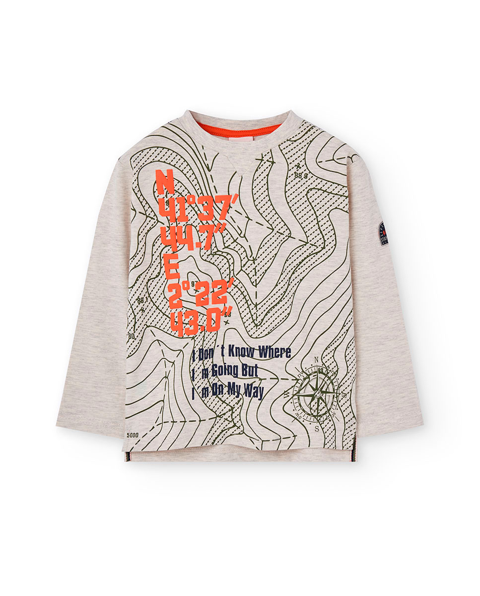 Imagem 0 de T-shirt para Bebé com Desenho Frontal e Manga Comprida