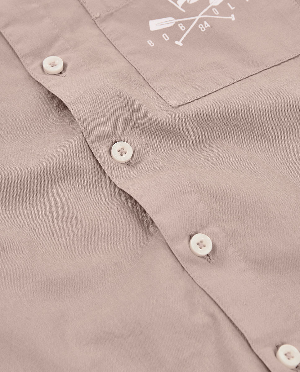 Camisa de Popelina Infantil Boboli Salmão-3