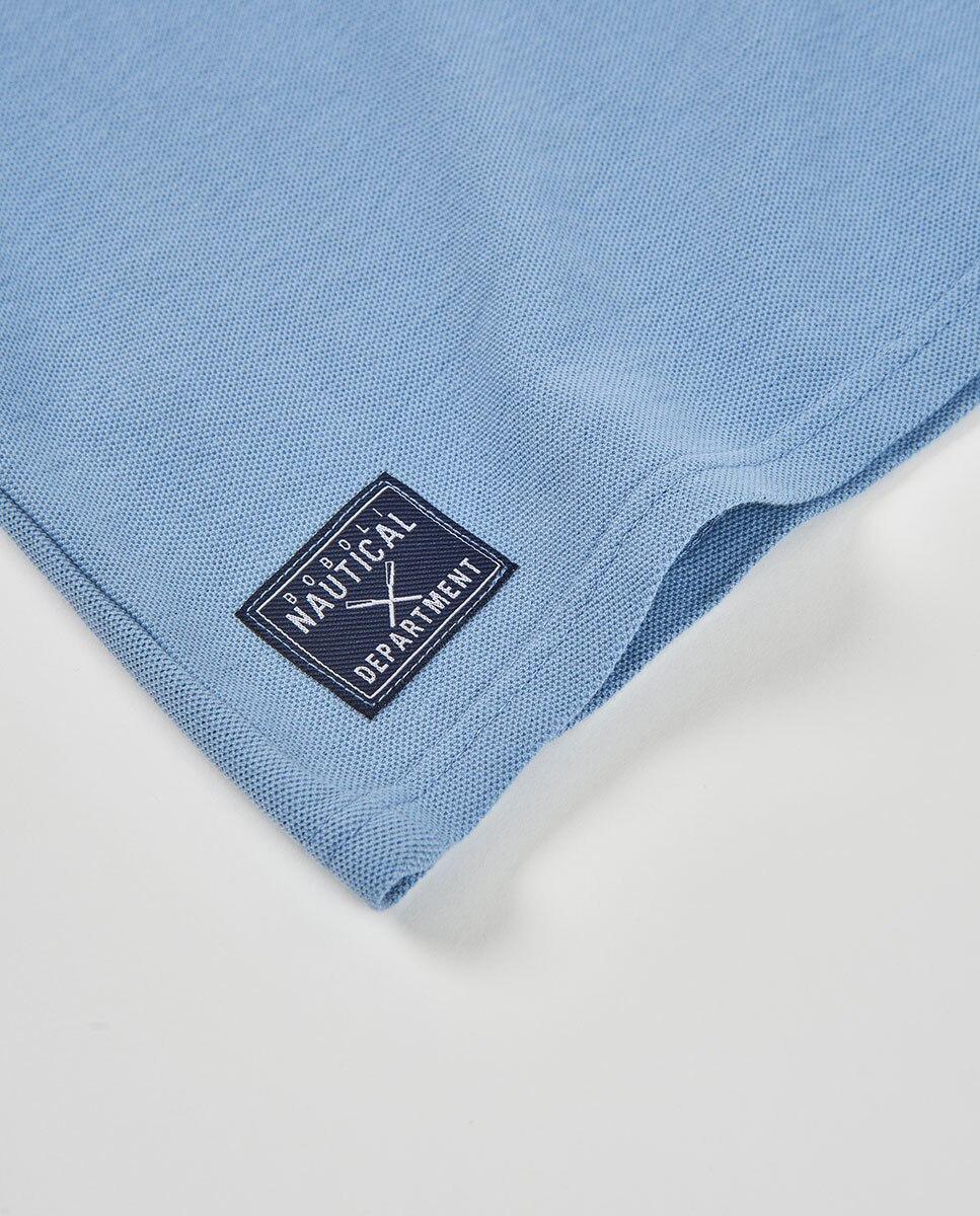 Polo Piqué Tintado Infantil Azul-4