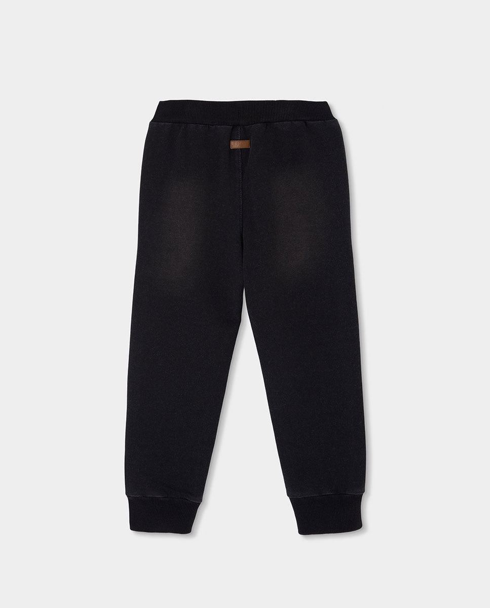 Calças Jeans Jogpant Infantil de Cintura Subida Boboli Preto-2
