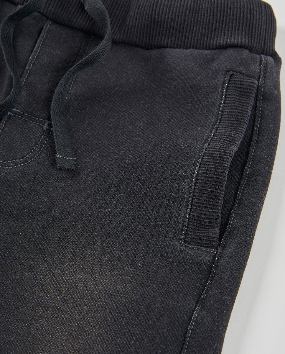 Calças Jeans Jogpant Infantil de Cintura Subida Boboli Preto-3
