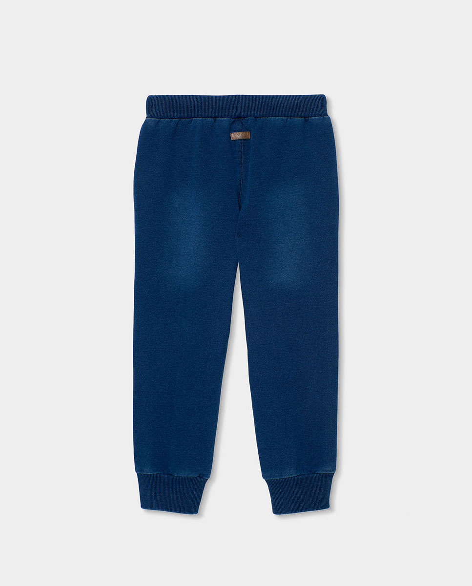 Calças Jeans Jogpant Infantil de Cintura Subida Boboli Azul denim-2