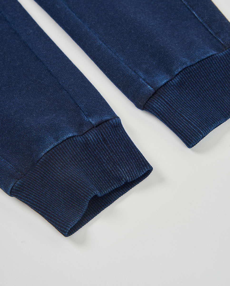 Calças Jeans Jogpant Infantil de Cintura Subida Azul-marinho-4