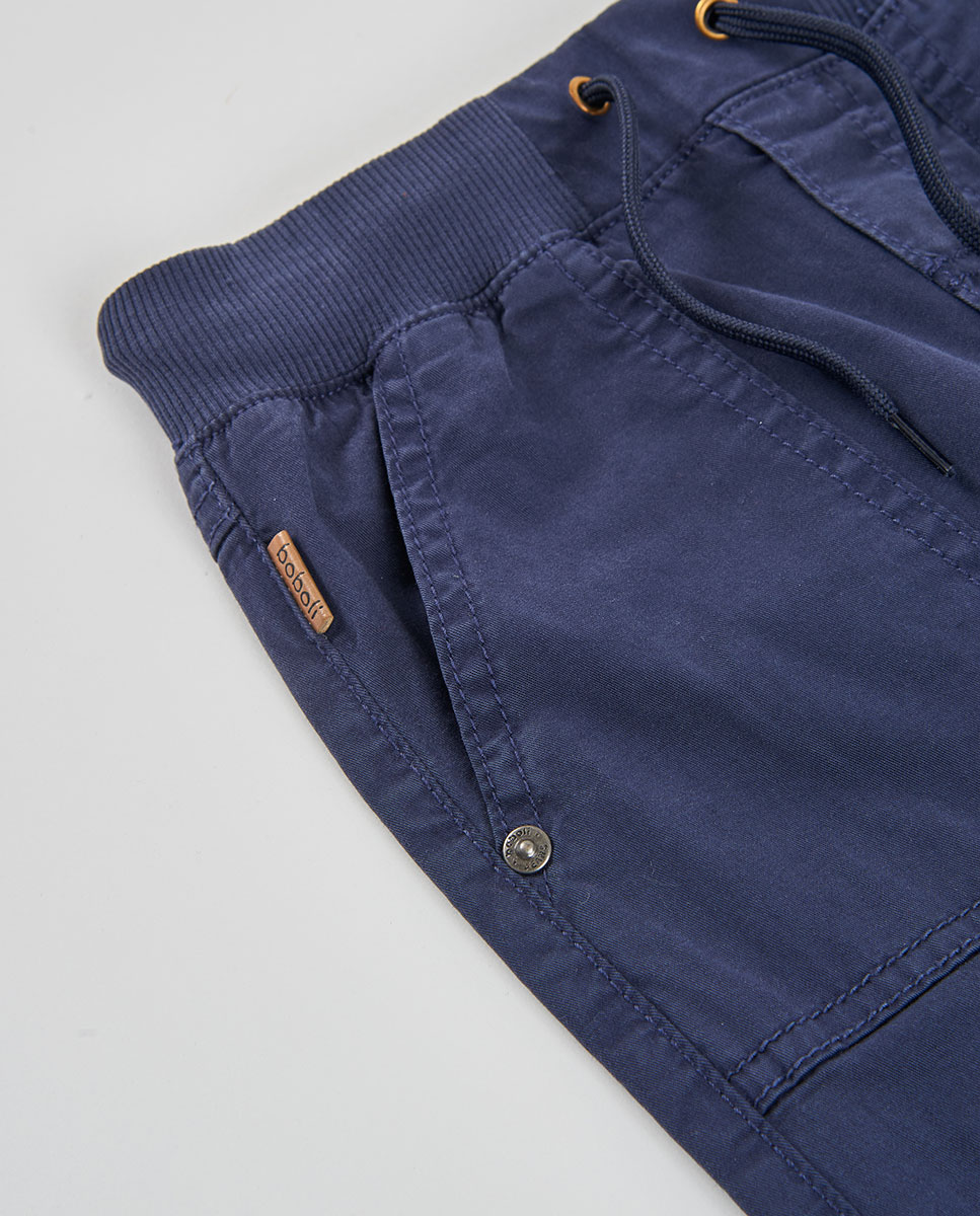 Calças Gabardina Elástica Infantil Boboli Azul-escuro-3