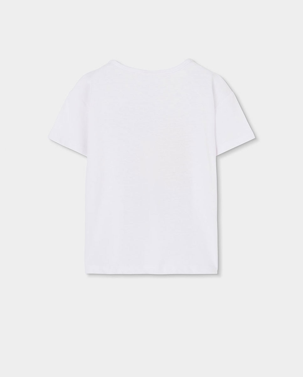 T-shirt de Malha Estampada Infantil Boboli Branco-2