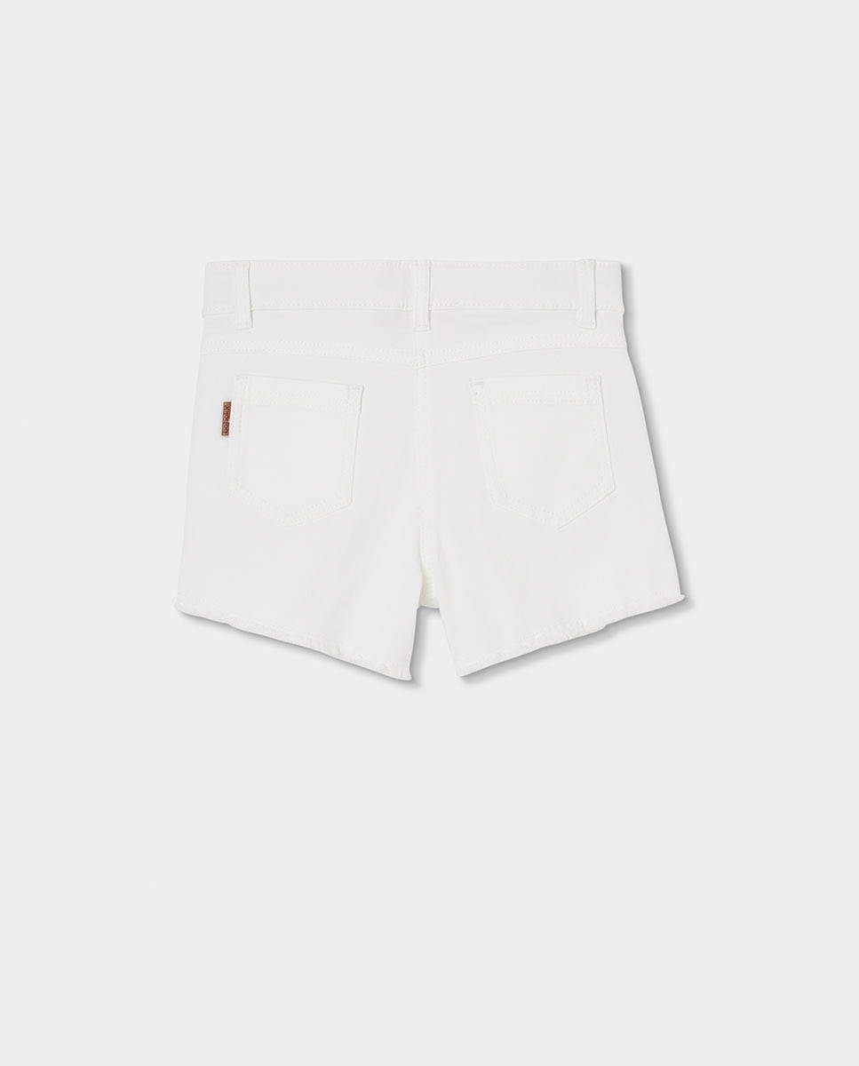 Shorts de Sarja Elástica Infantil Branco-2