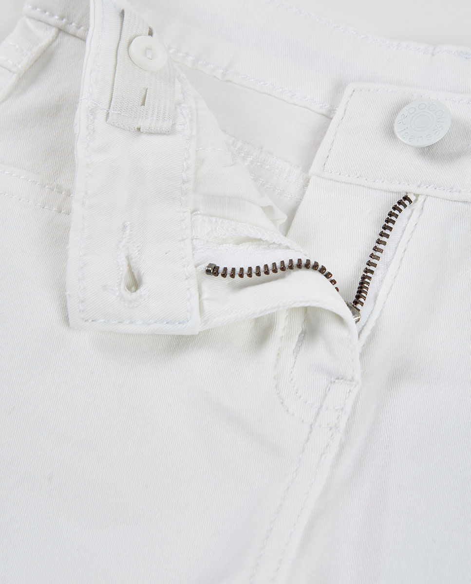 Shorts de Sarja Elástica Infantil Branco-3