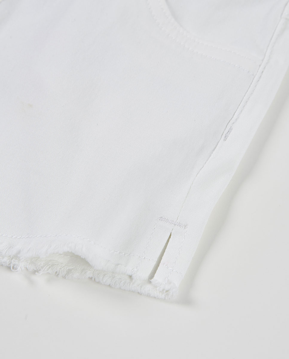 Shorts de Sarja Elástica Infantil Branco-4
