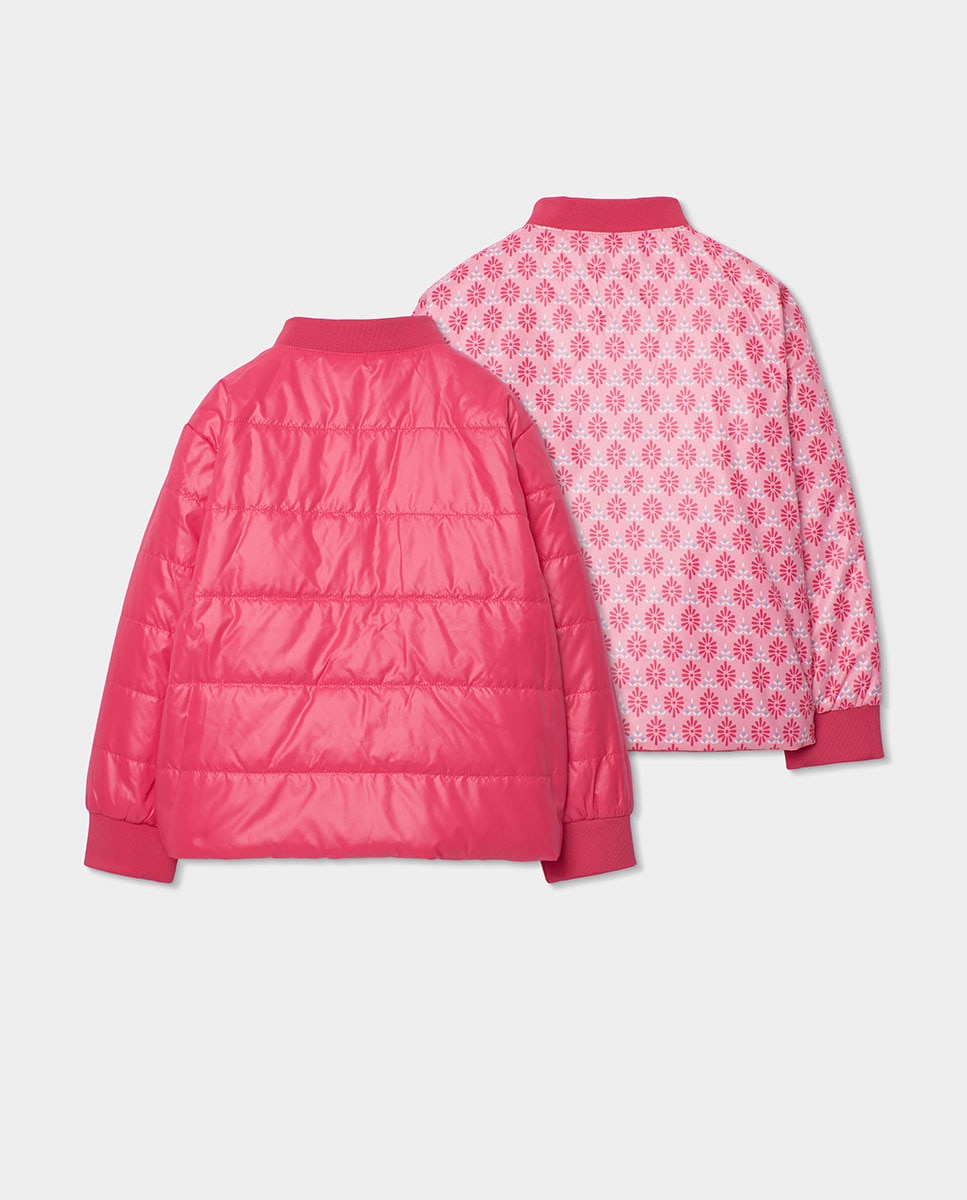 Parka Reversível Infantil Boboli Rosa / Branco-2