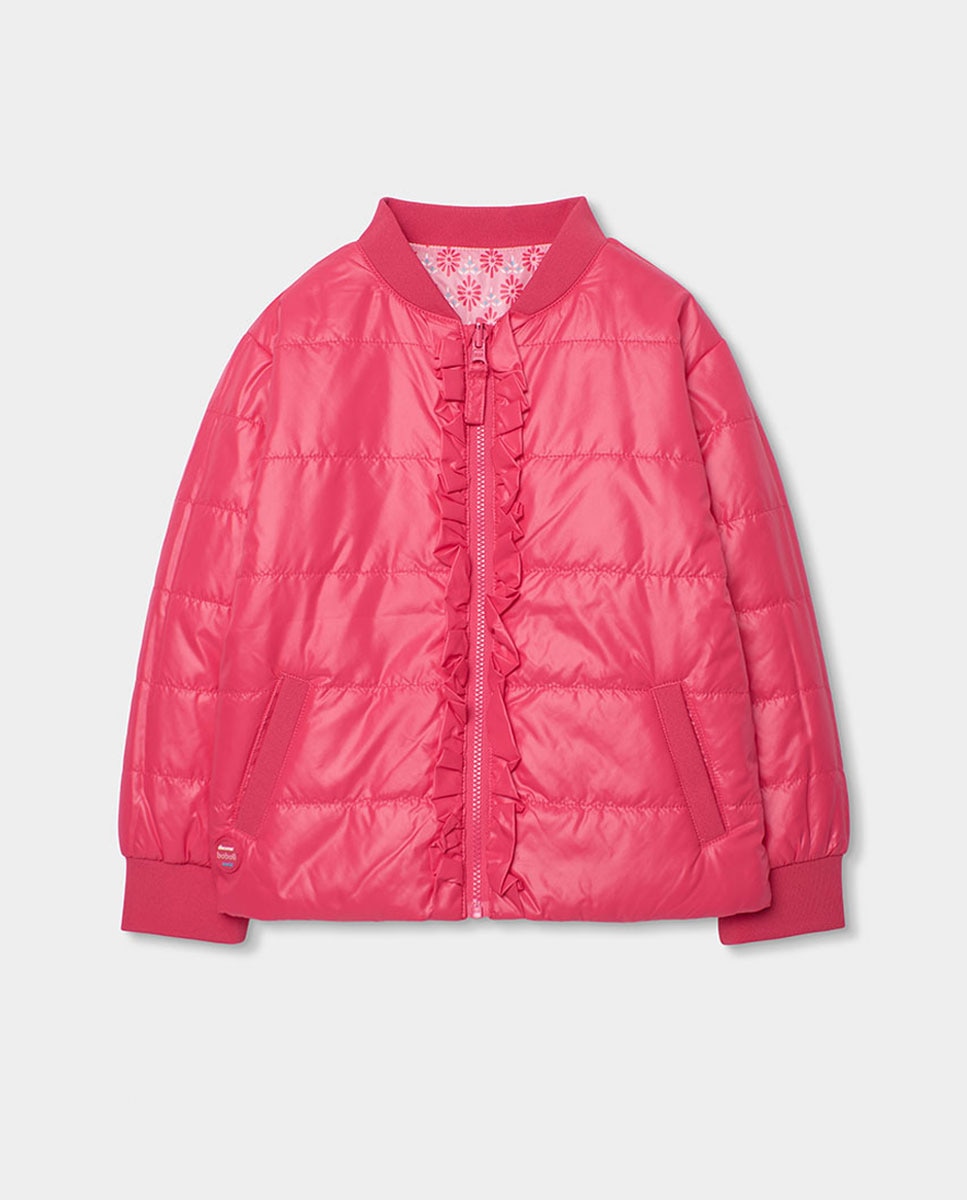 Parka Reversível Infantil Boboli Rosa / Branco-4