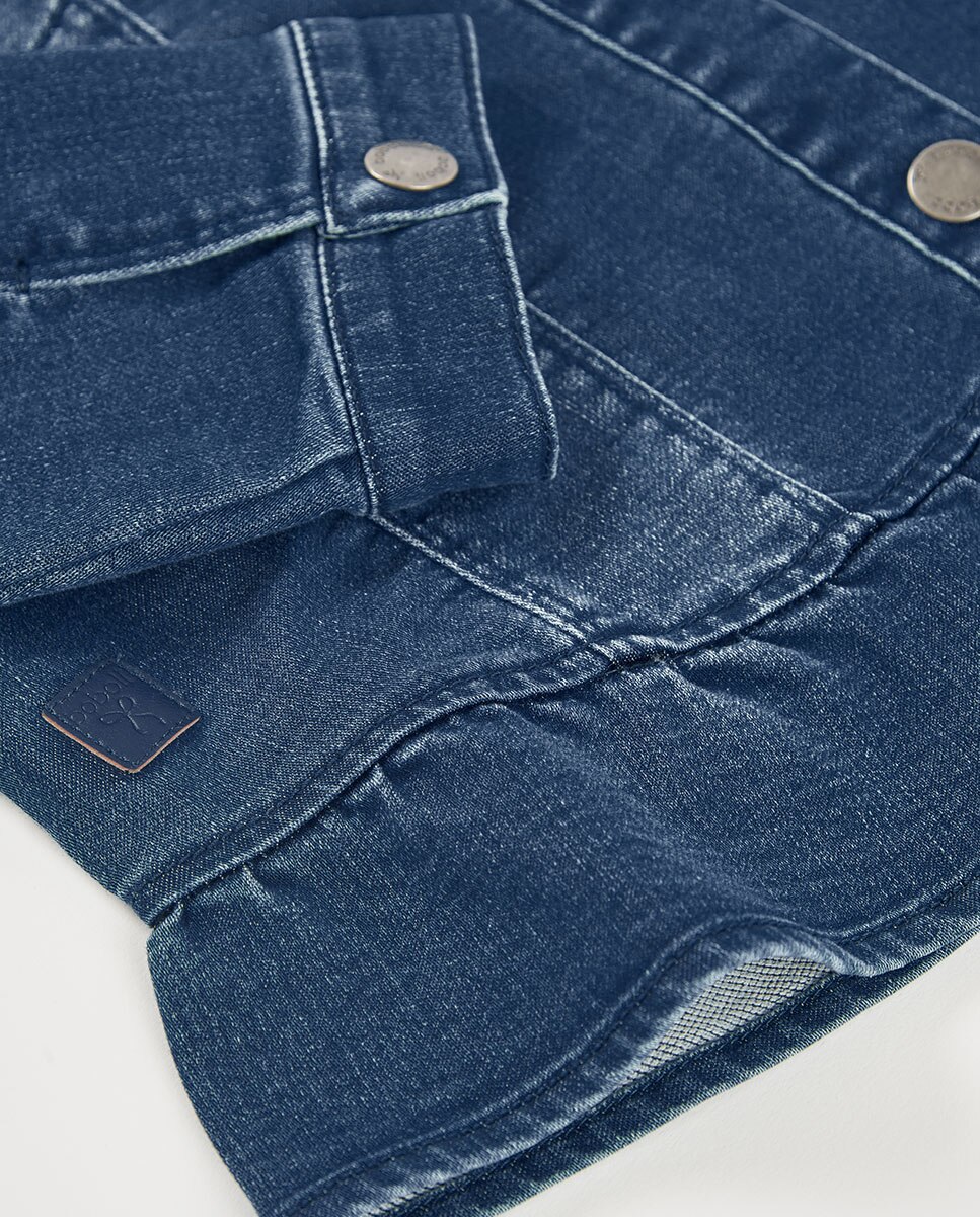 Casaco Denim de Malha Infantil Boboli Azul-escuro-4