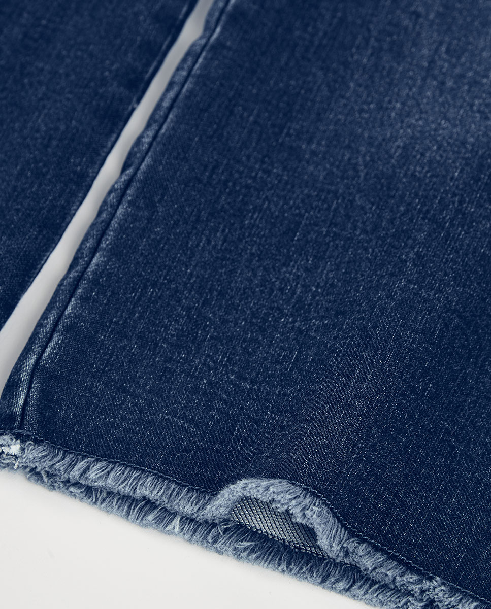 Calças Denim de Malha Infantil Azul denim-4