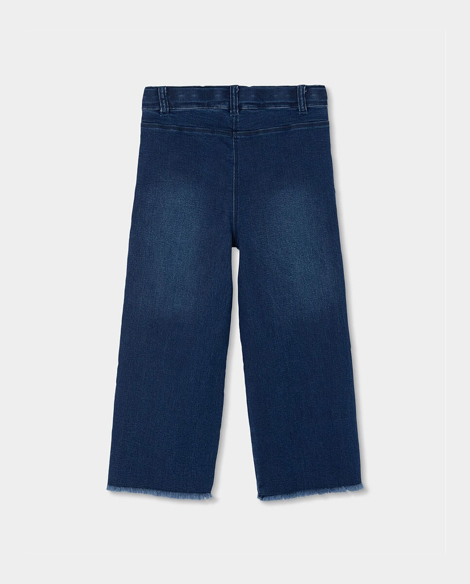 Calças Denim de Malha Infantil Azul denim-2