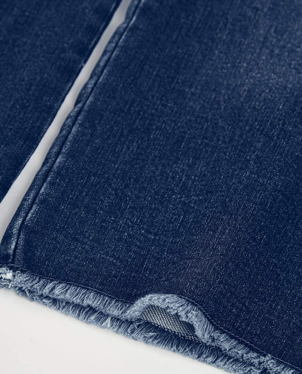 Calças Denim de Malha Infantil Azul denim-4