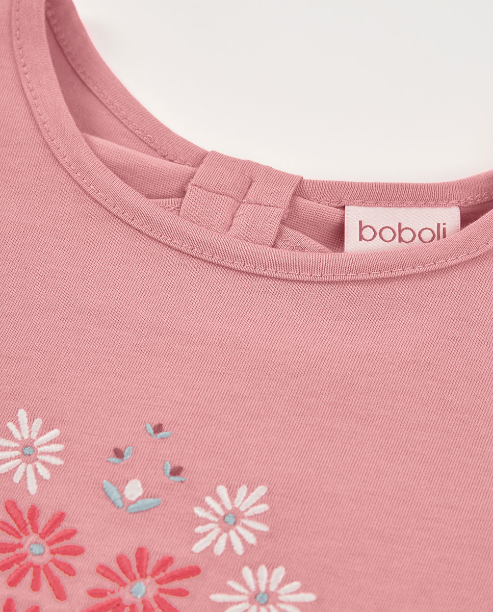 T-shirt de Malha Infantil Rosa-3