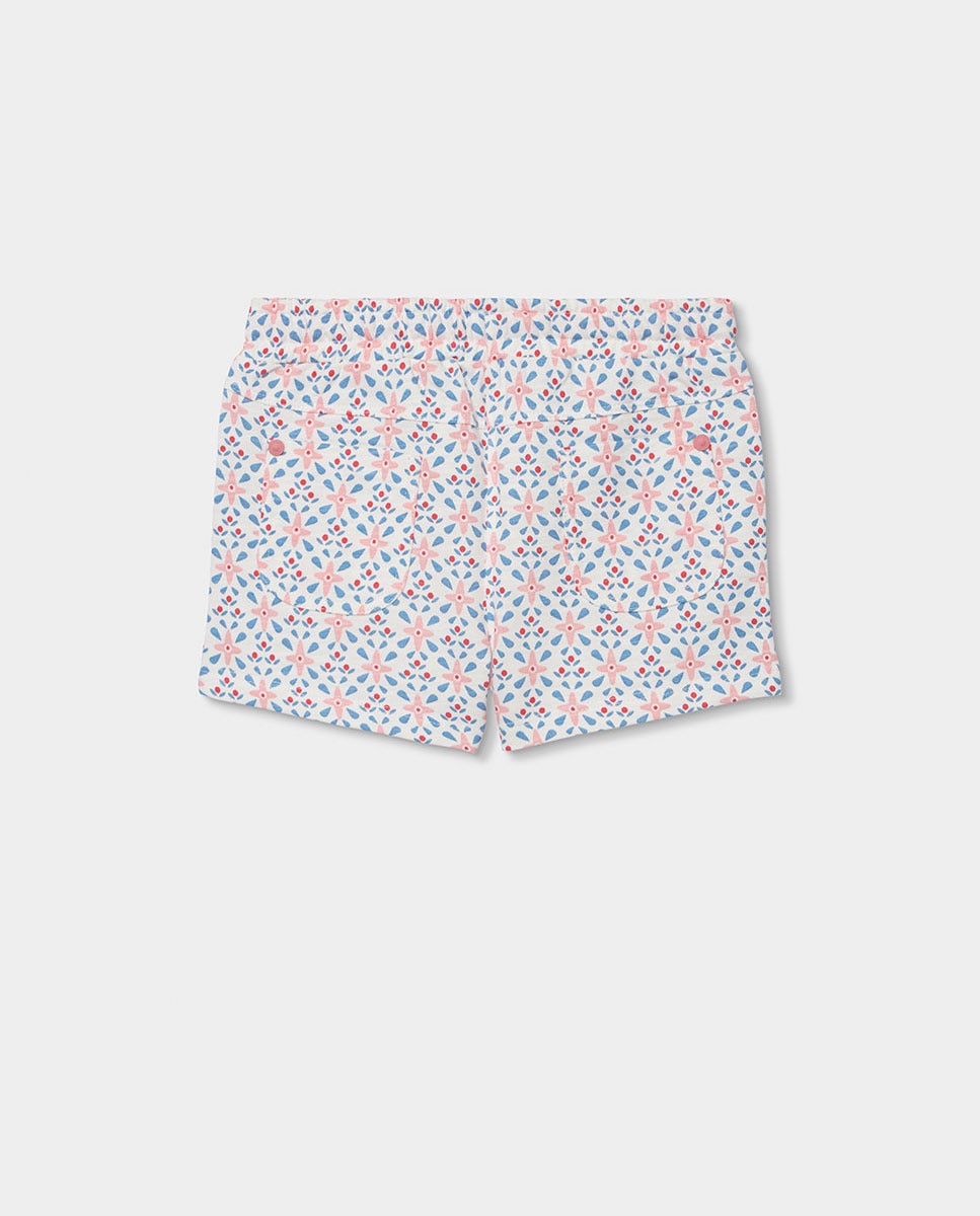 Calções de Felpa Estampados para Bebé Boboli Branco / Rosa-2