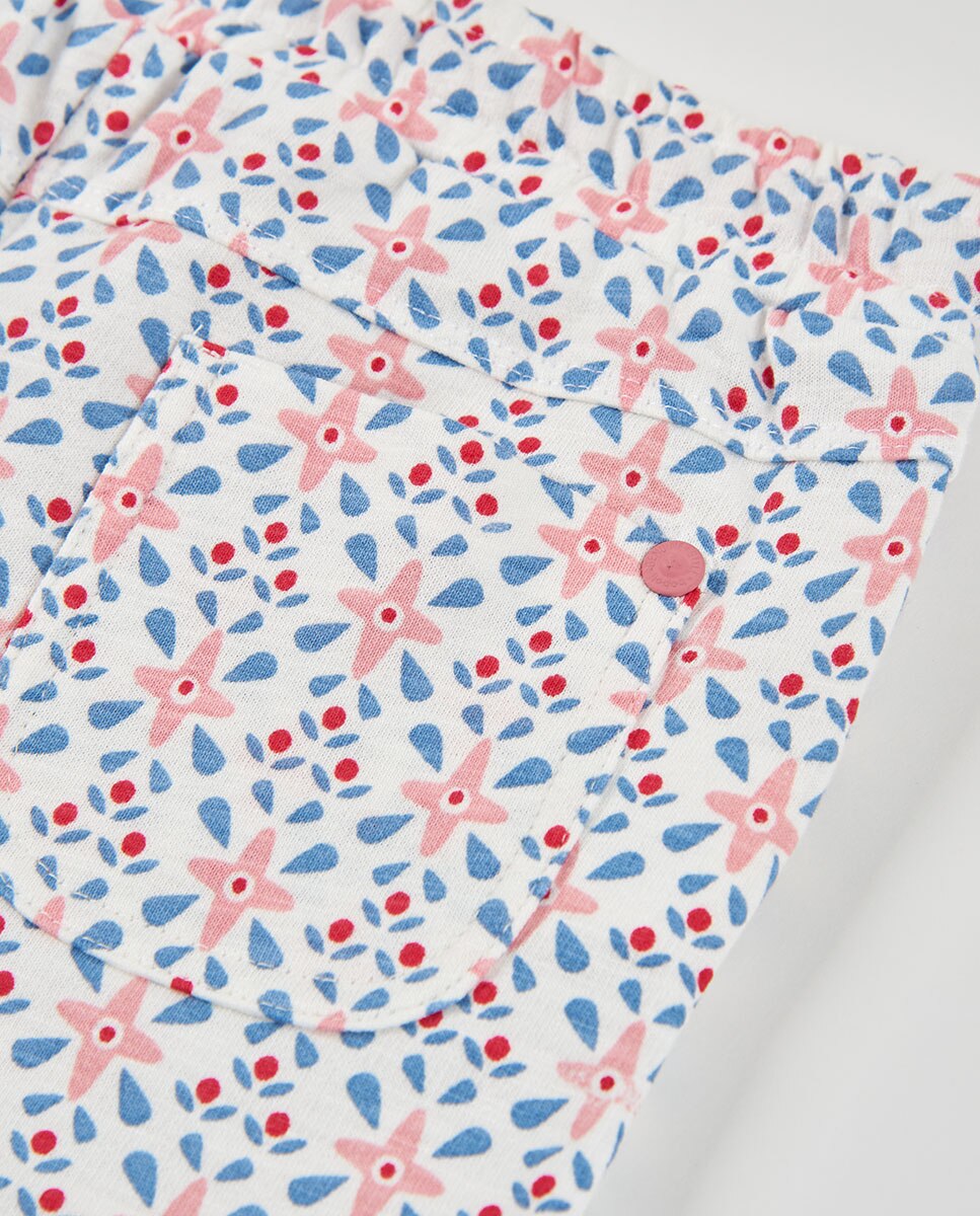 Calções de Felpa Estampados para Bebé Boboli Branco / Rosa-4