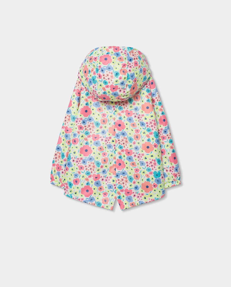 Parka em Tecido Técnico Flores de Bebé Boboli Rosa / azul marinho-2