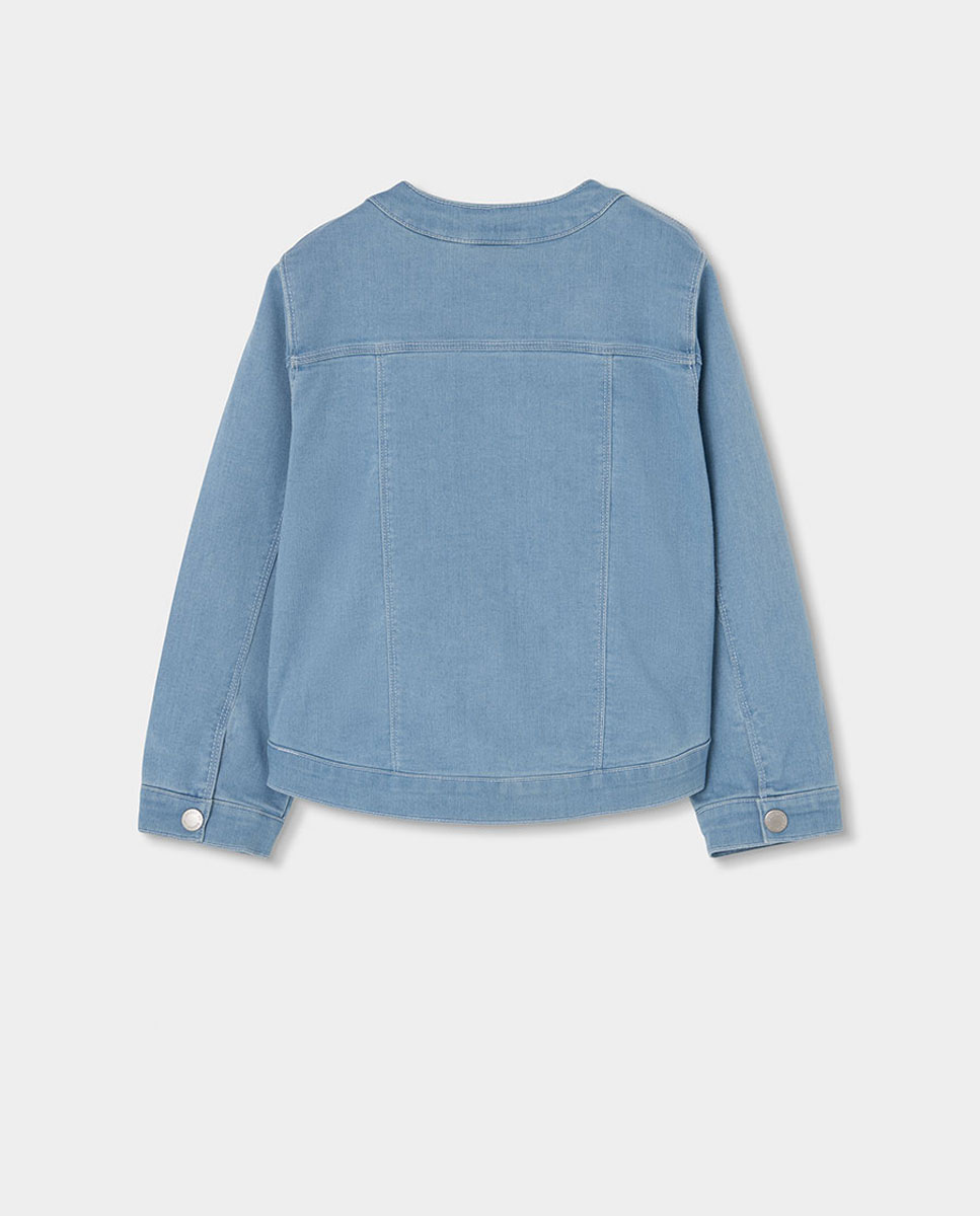 Blusão Denim Infantil Boboli Azul-claro-2