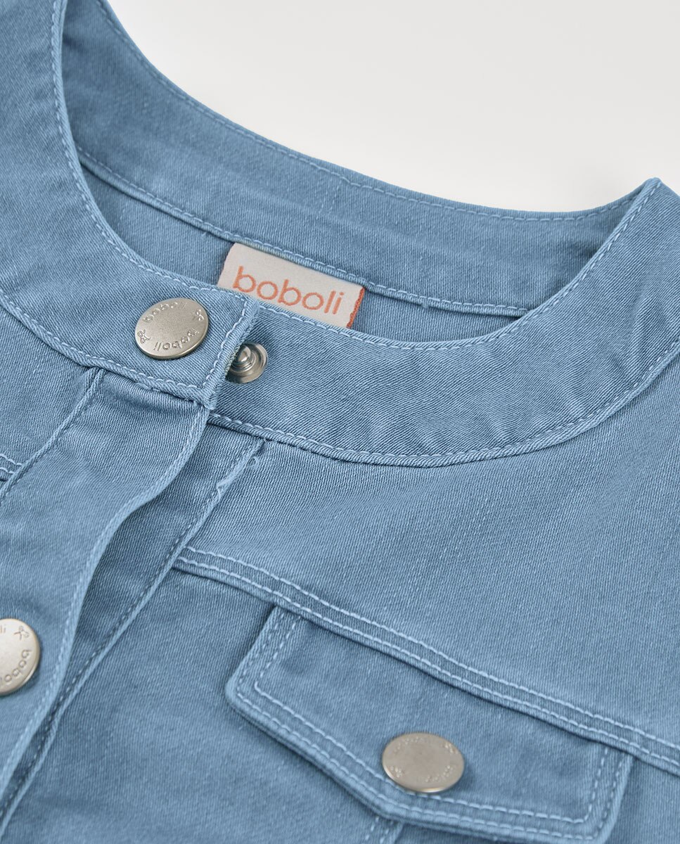Blusão Denim Infantil Boboli Azul-claro-3