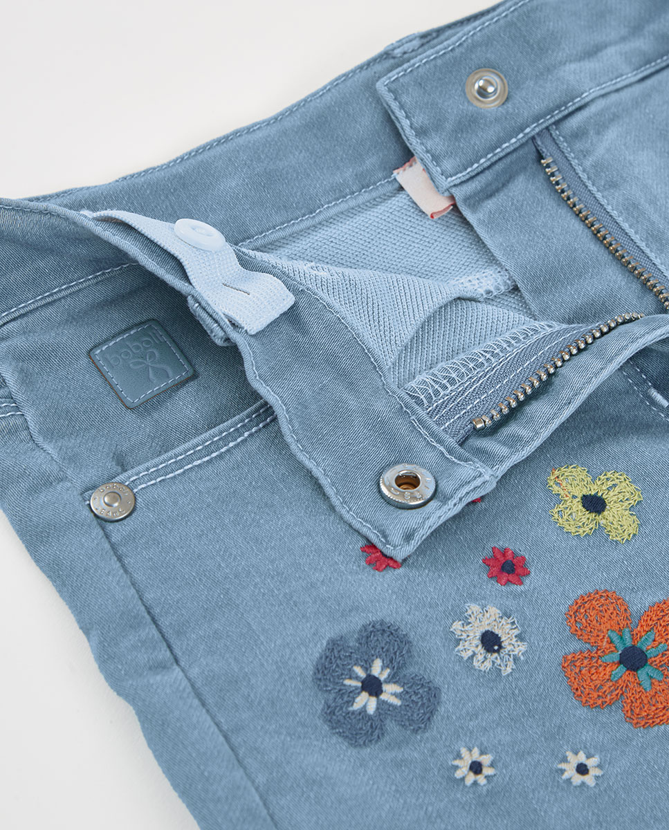 Shorts Denim de Malha Azul denim-3