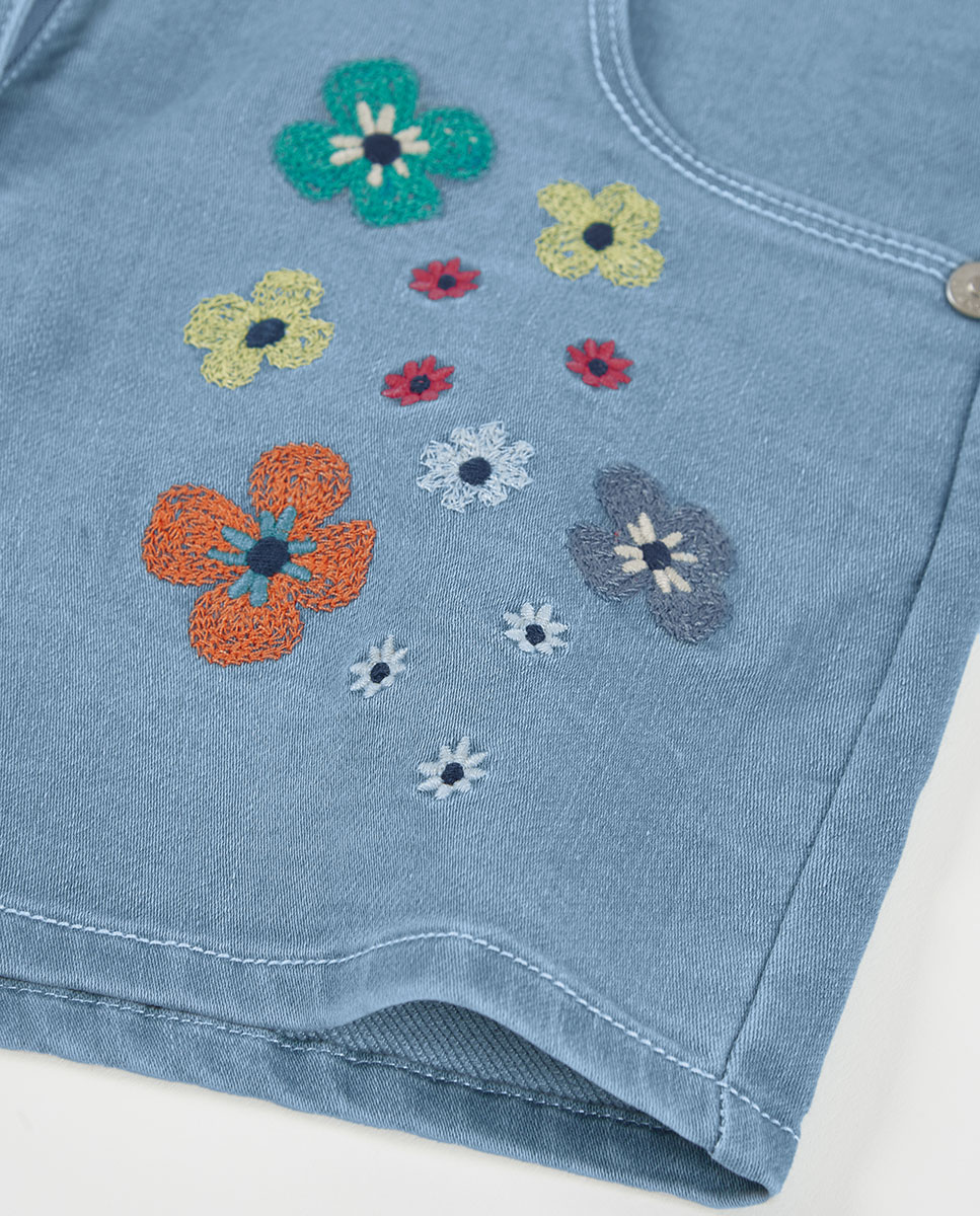 Shorts Denim de Malha Azul denim-4