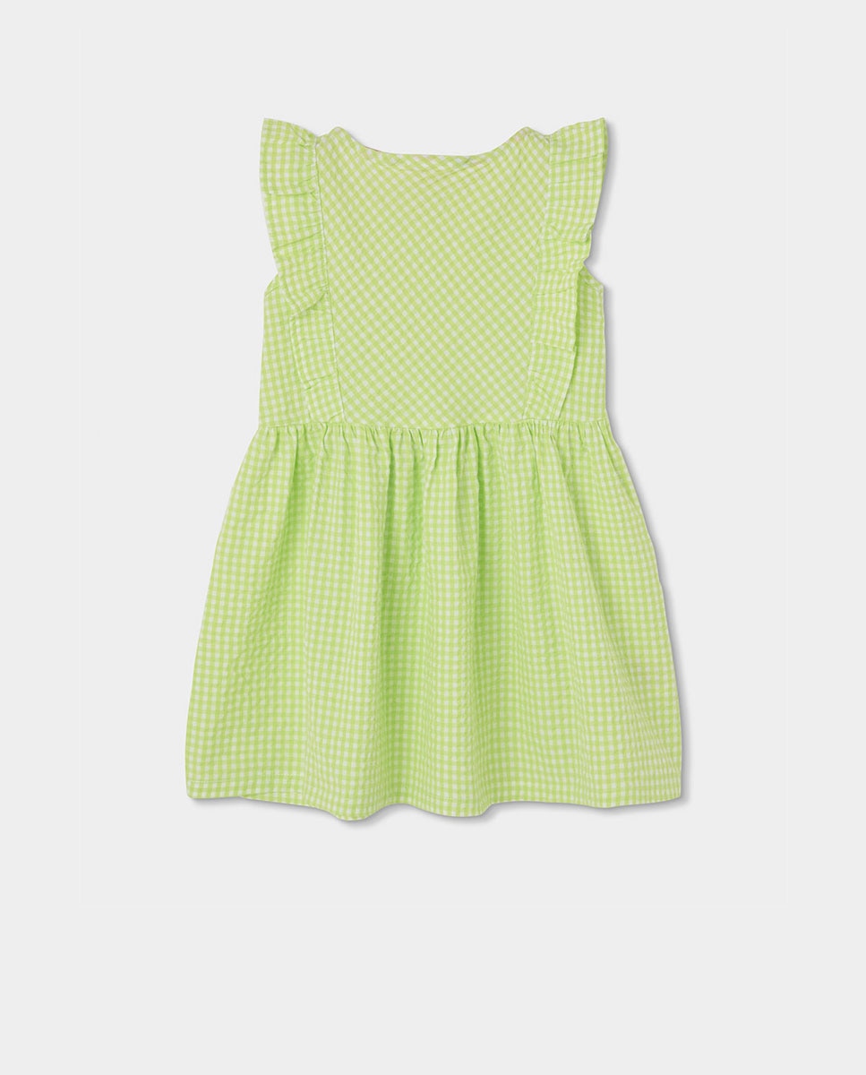 Vestido Popelina Aos Quadrados Infantil Boboli Lima-2