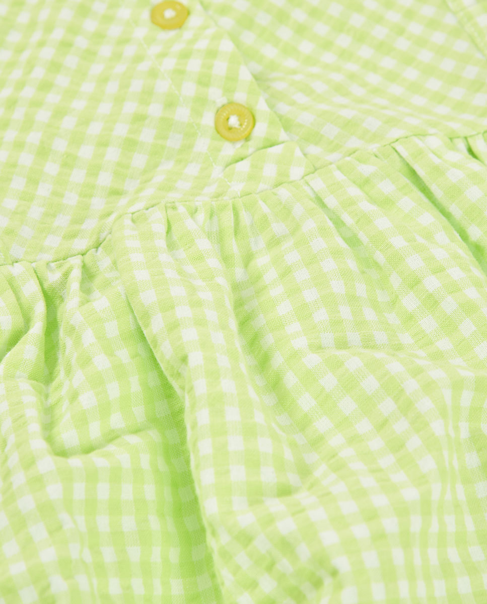 Vestido Popelina Aos Quadrados Infantil Boboli Lima-4
