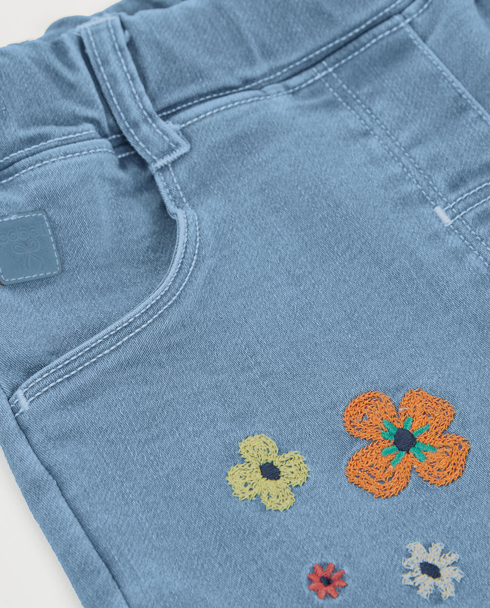 Jeans Denim de Malha para Bebé Boboli Azul-claro-3