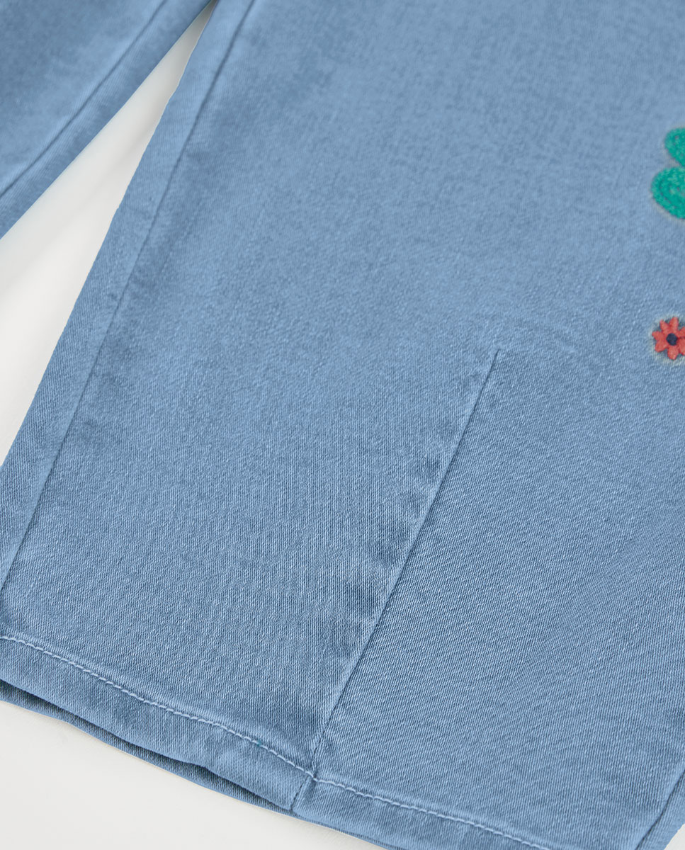 Jeans Denim de Malha para Bebé Boboli Azul-claro-4