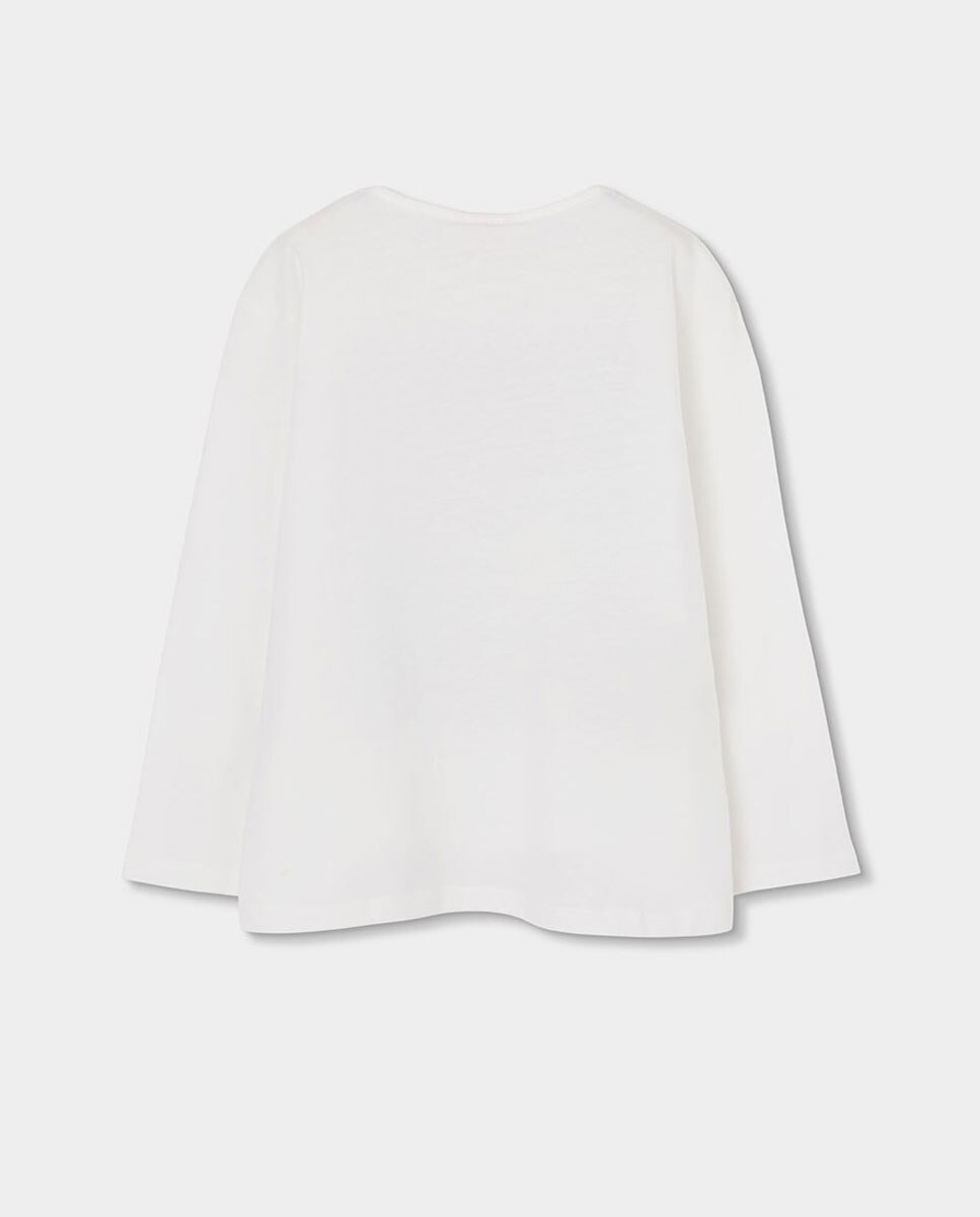T-shirt de Malha de Manga Comprida de Bebé Boboli Branco-2