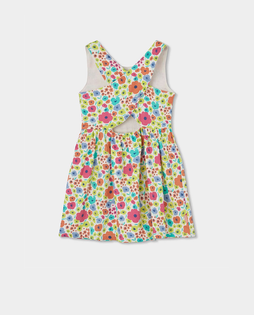 Vestido de Cetim com Flores Infantil Pérola-2