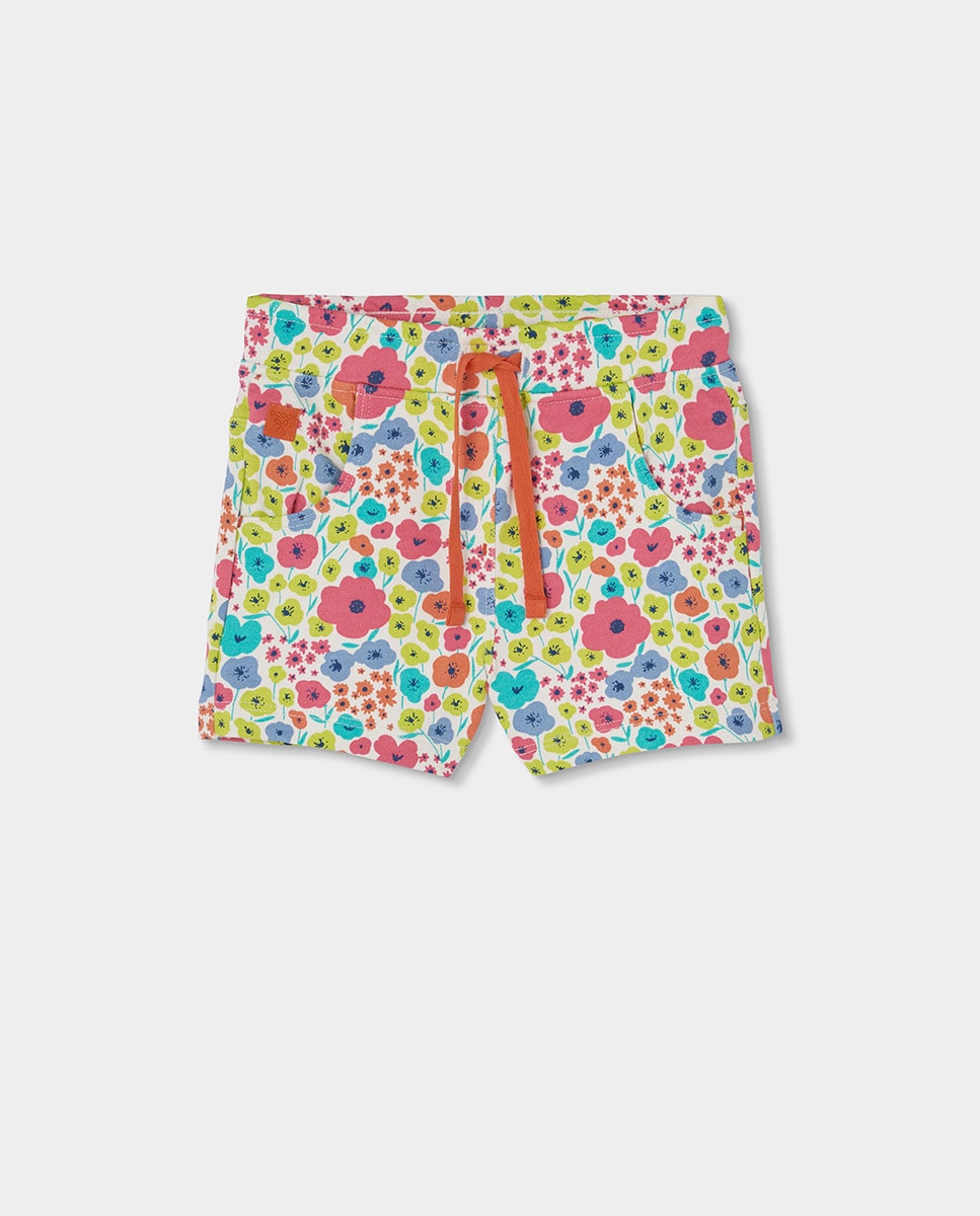 Imagem 0 de Bermudas de Felpa com Flores de Bebé