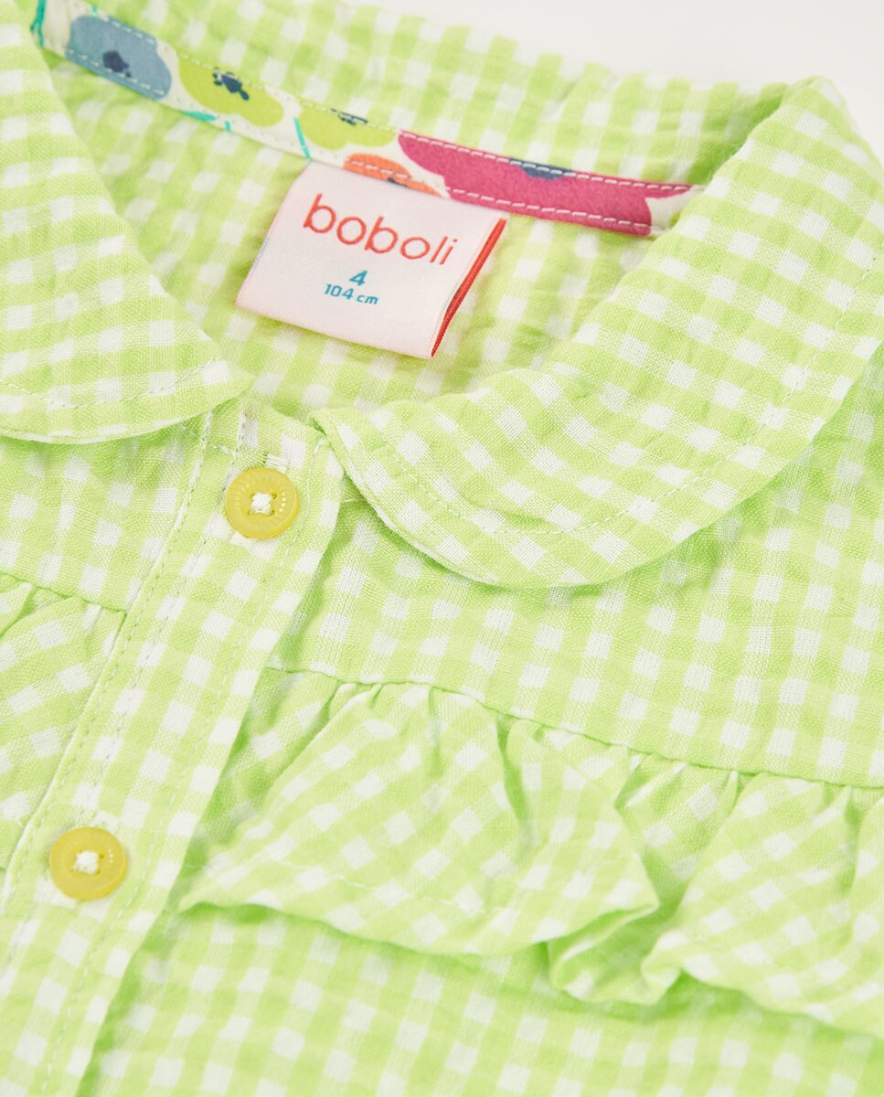 Camisa Popelina Aos Quadrados para Bebé Boboli Lima-3