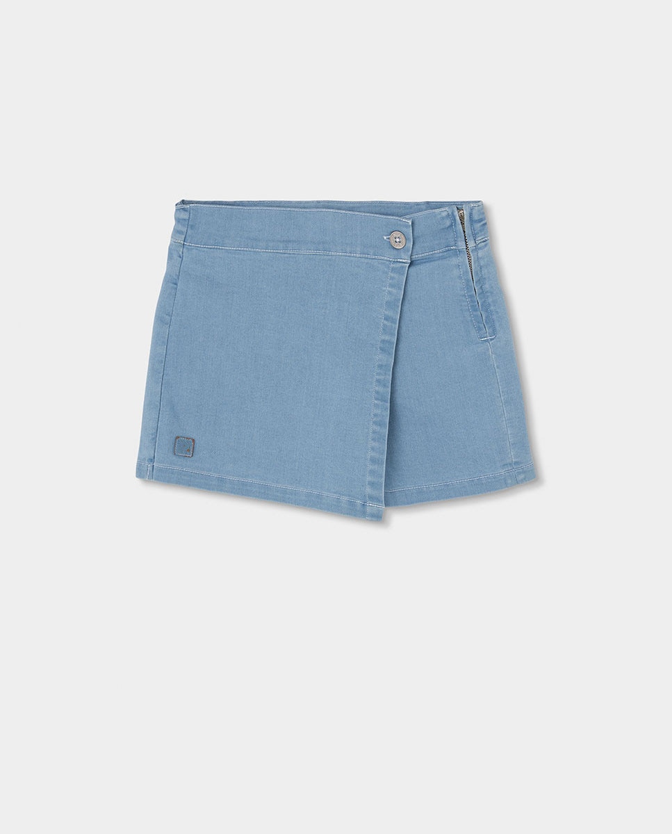Imagem 0 de Saia-calças de Malha Denim Infantil