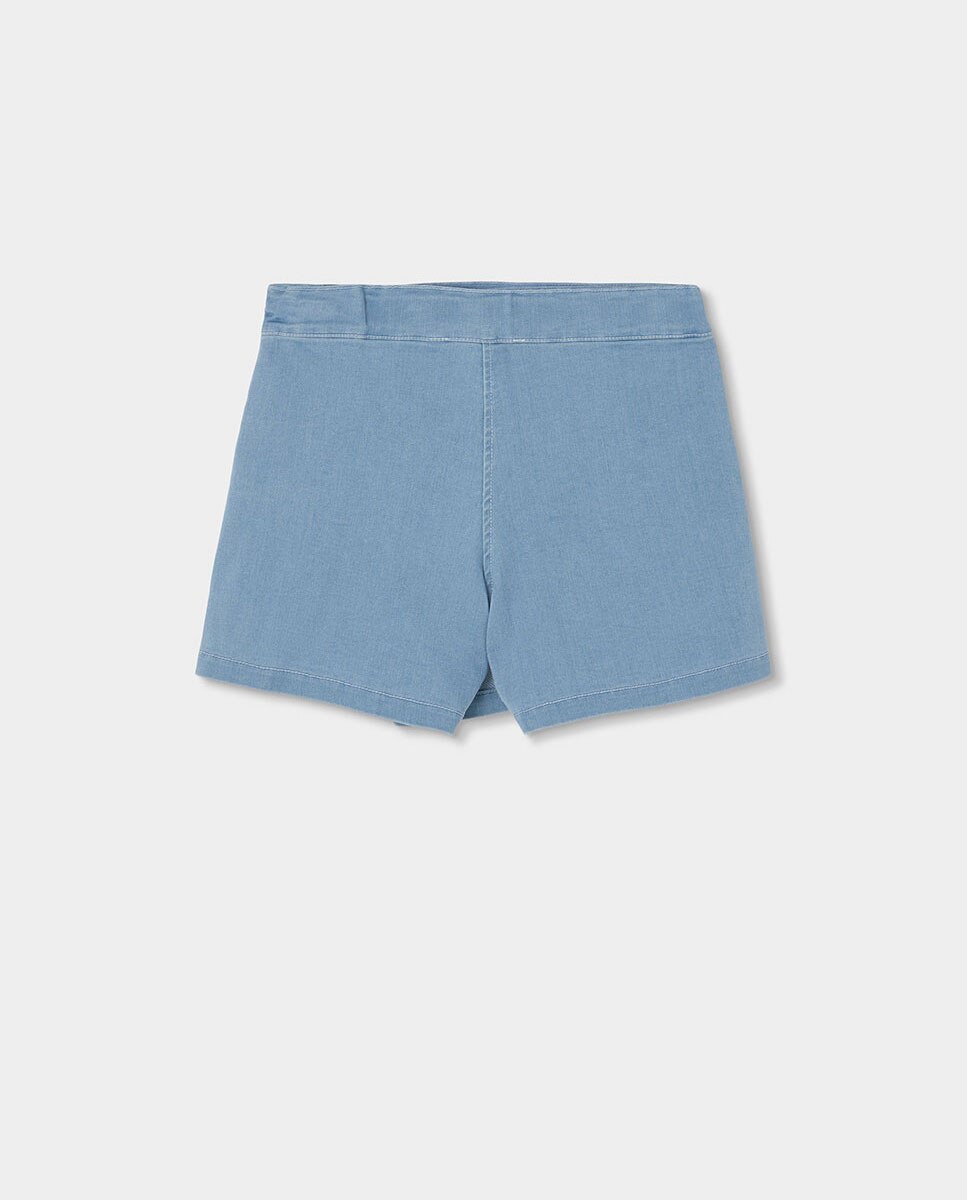 Saia-calças de Malha Denim Infantil Boboli Azul-claro-2