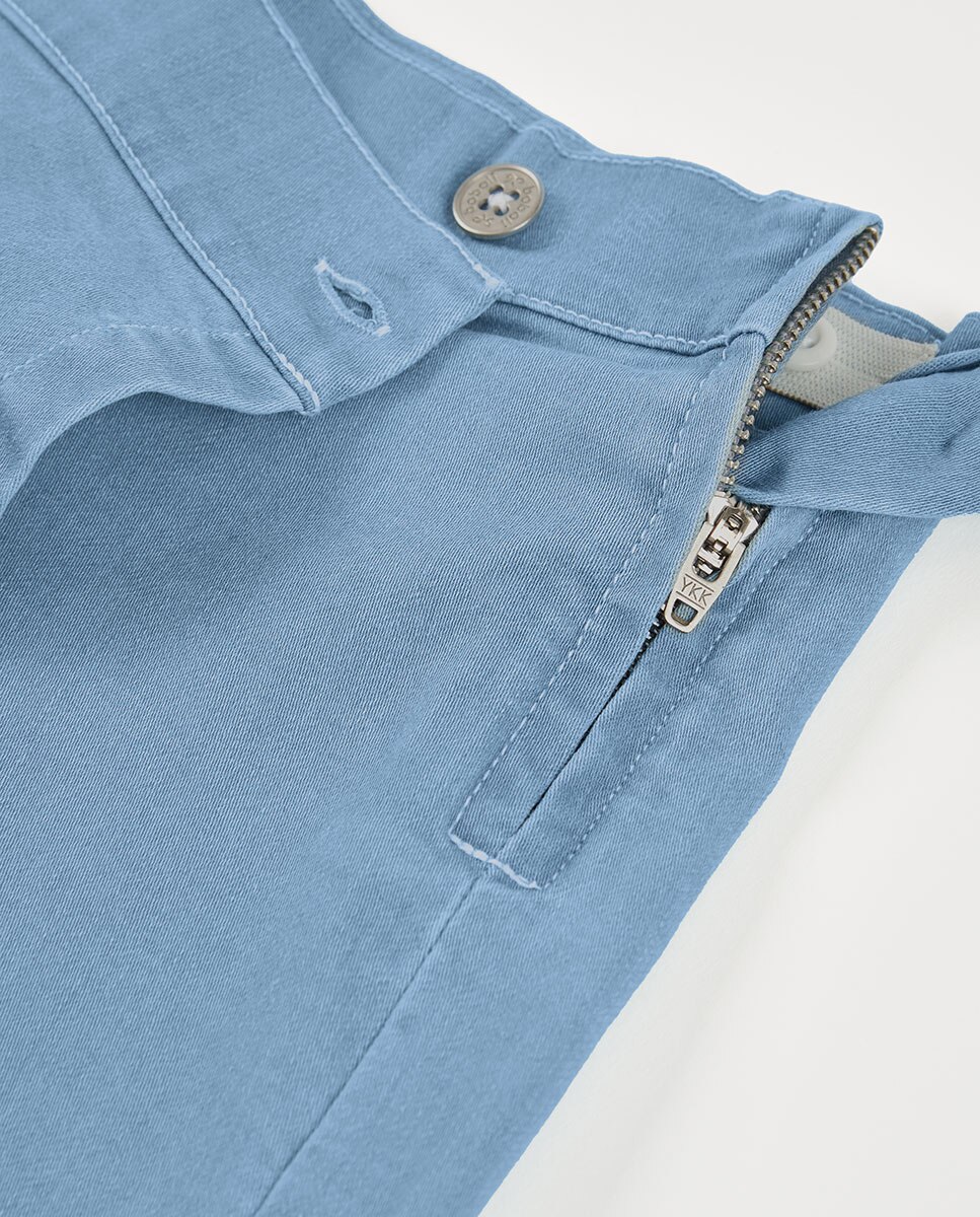 Saia-calças de Malha Denim Infantil Boboli Azul-claro-3