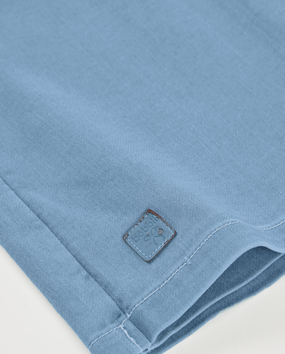 Saia-calças de Malha Denim Infantil Boboli Azul-claro-4