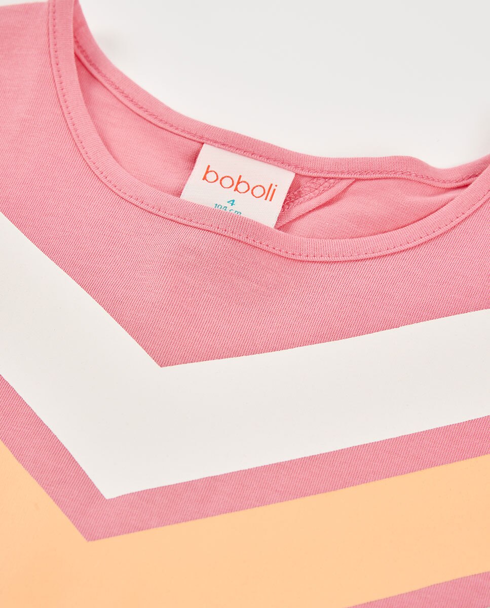 T-shirt de Malha Infantil Boboli Rosa-3