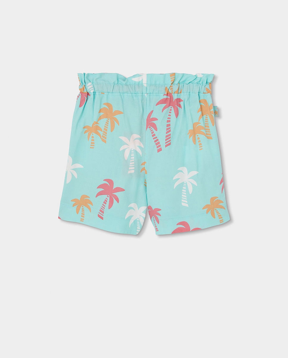 Bermudas Viscose "palmeiras" de Bebé Boboli Turquesa-2