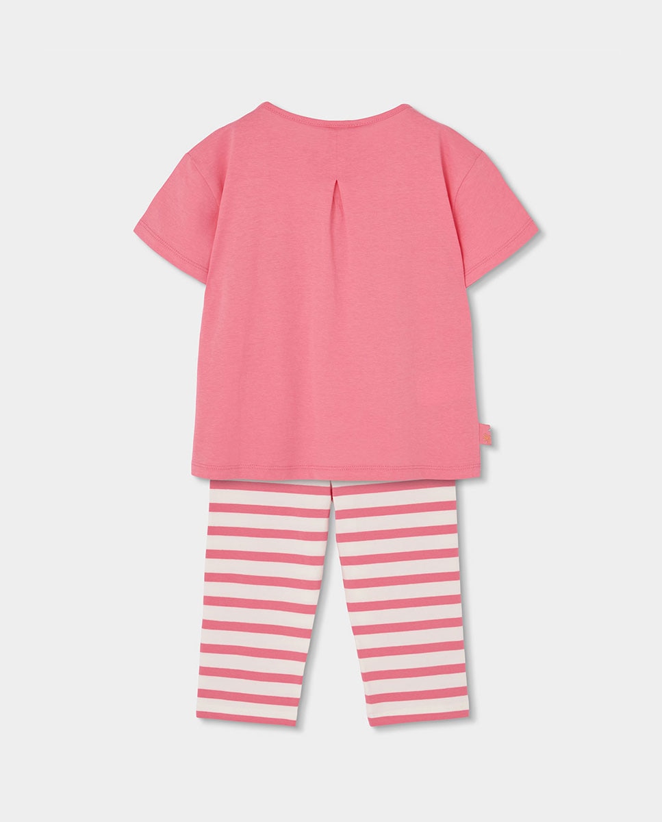 Conjunto de Malha Combinado de Bebé Boboli Rosa-pastilha-2