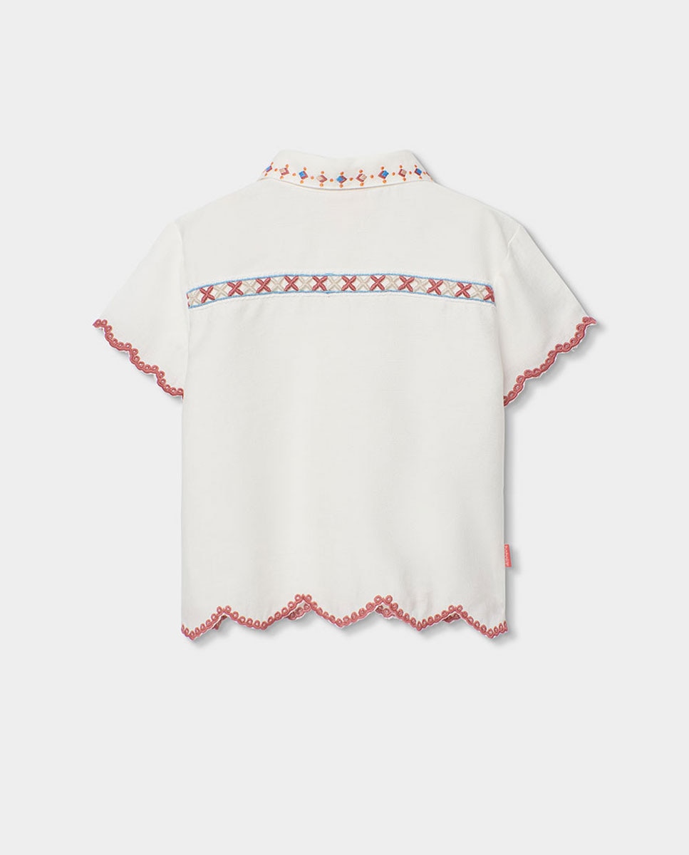 Camisa de Tecido para Bebé Boboli Bege-2
