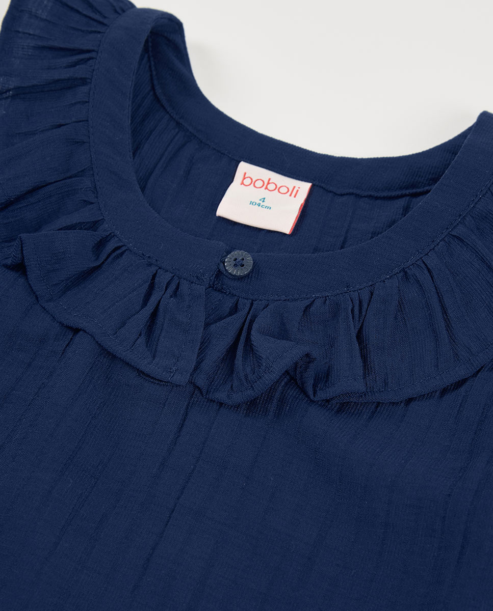 Blusa de Viscose Infantil Boboli Azul-marinho-3