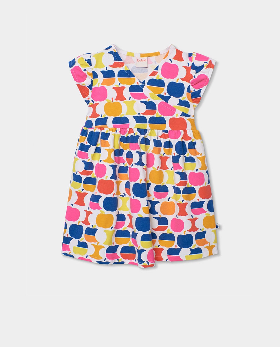 Vestido de Malha Elástica Infantil Branco-1