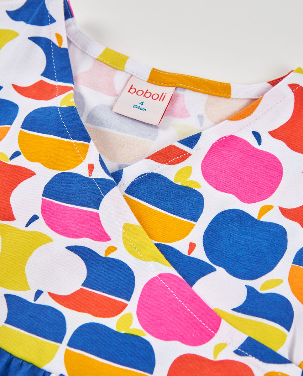 Vestido de Malha Elástica Infantil Branco-3